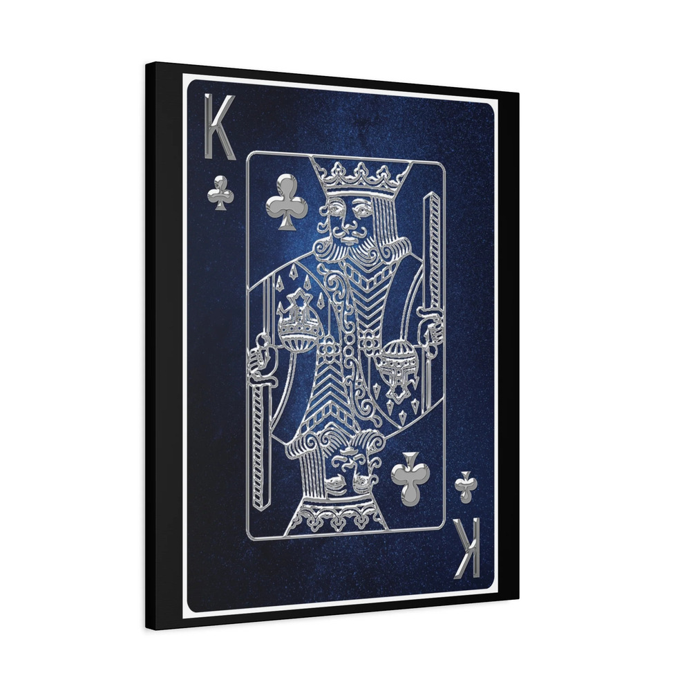 King Of Clubs Space Background Playing Card Canvas Wall Art for Ready-to-Hang
